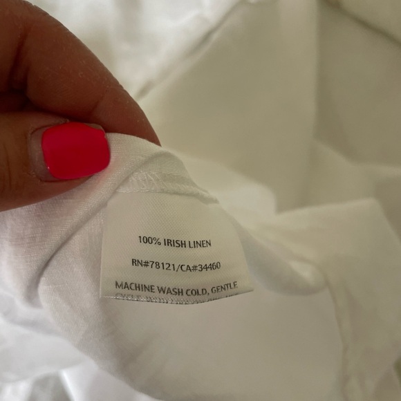Eileen Fisher White Irish Linen Top - Picture 7 of 7